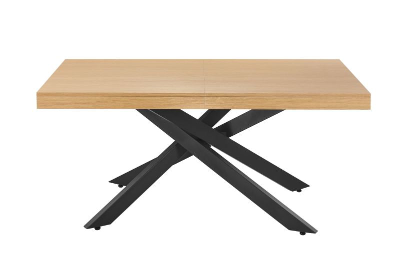 Esstisch ST32, Ausziehbar, 160(240)x90x76 cm , Farbe Eiche Natur/Schwarz