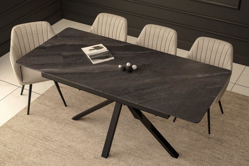 Essgruppe A87, Esszimmer Set , Esstisch (Ausziehbar) mit 4 Stühlen - Farbe wählbar