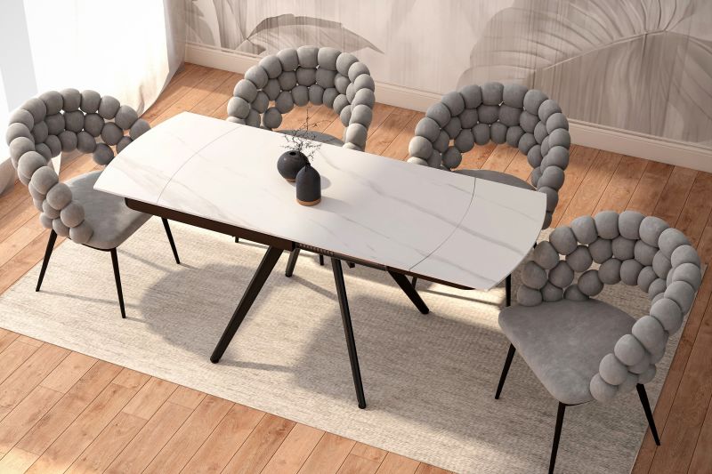 Essgruppe A95, Esszimmer Set , Esstisch (Ausziehbar) mit 4 Stühlen- Farbe wählbar