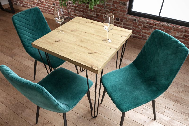 Essgruppe A55, Esszimmer Set , Esstisch mit 3 Stühlen- Farbe wählbar