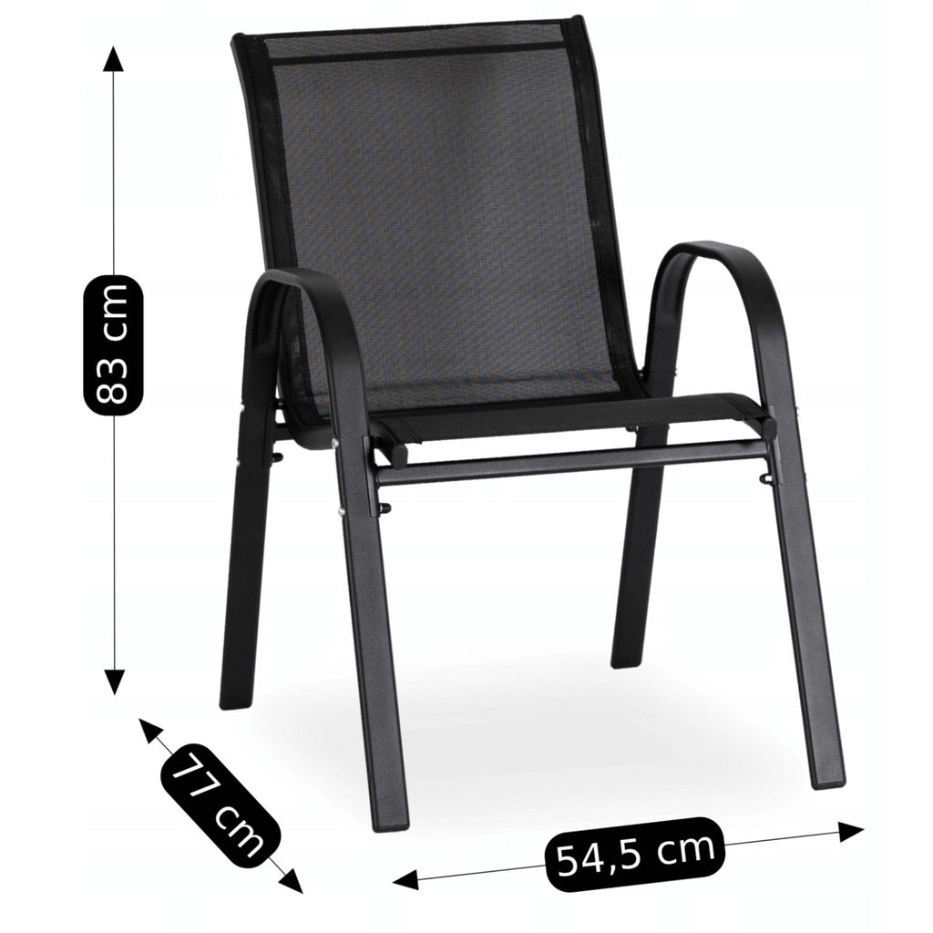 Gartenmöbel-Set EL-MINNES, Farbe Schwarz , Bank, Stühle, Tisch , Terrassen-Set