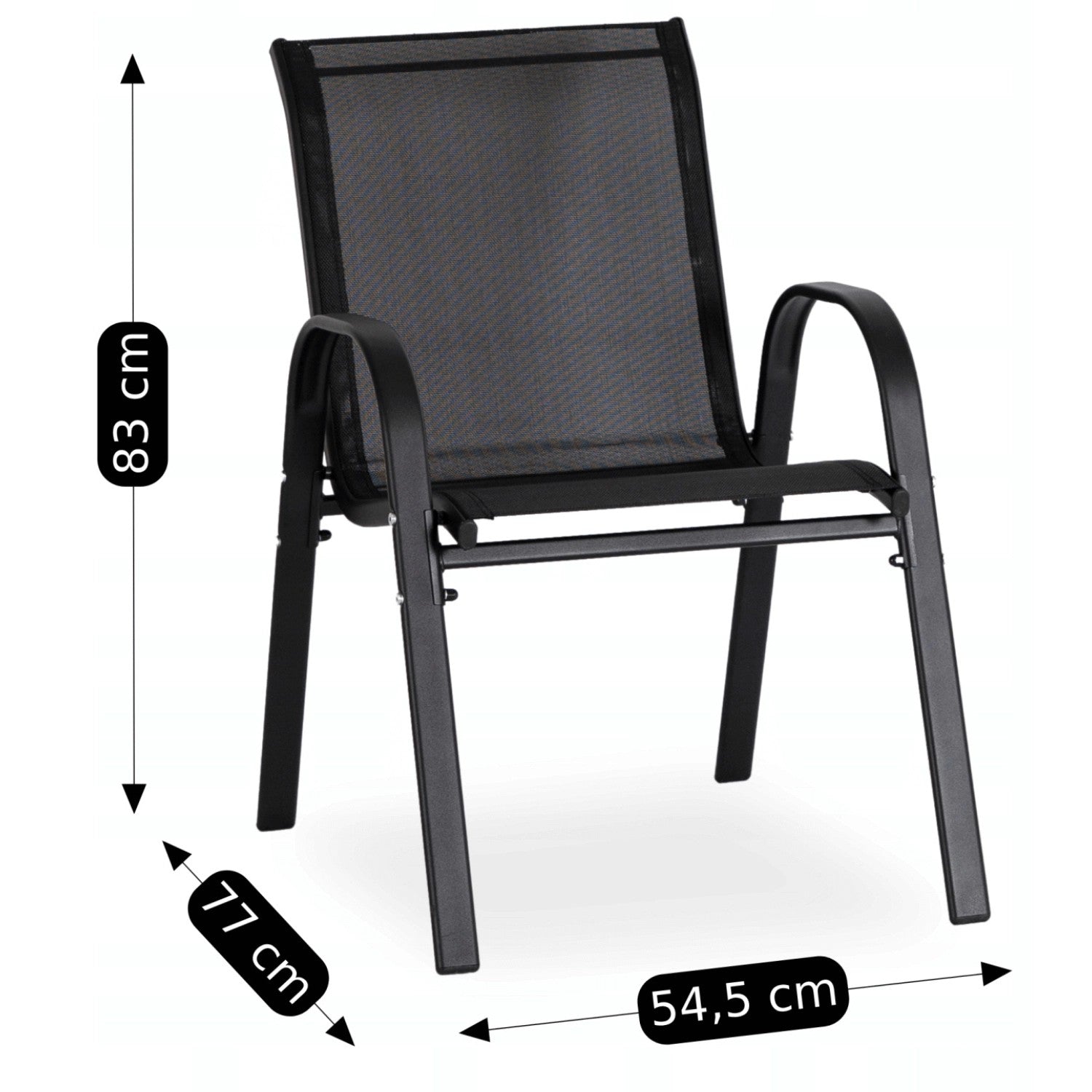 Gartenmöbel-Set EL-MINNES, Farbe Schwarz , Bank, Stühle, Tisch , Terrassen-Set