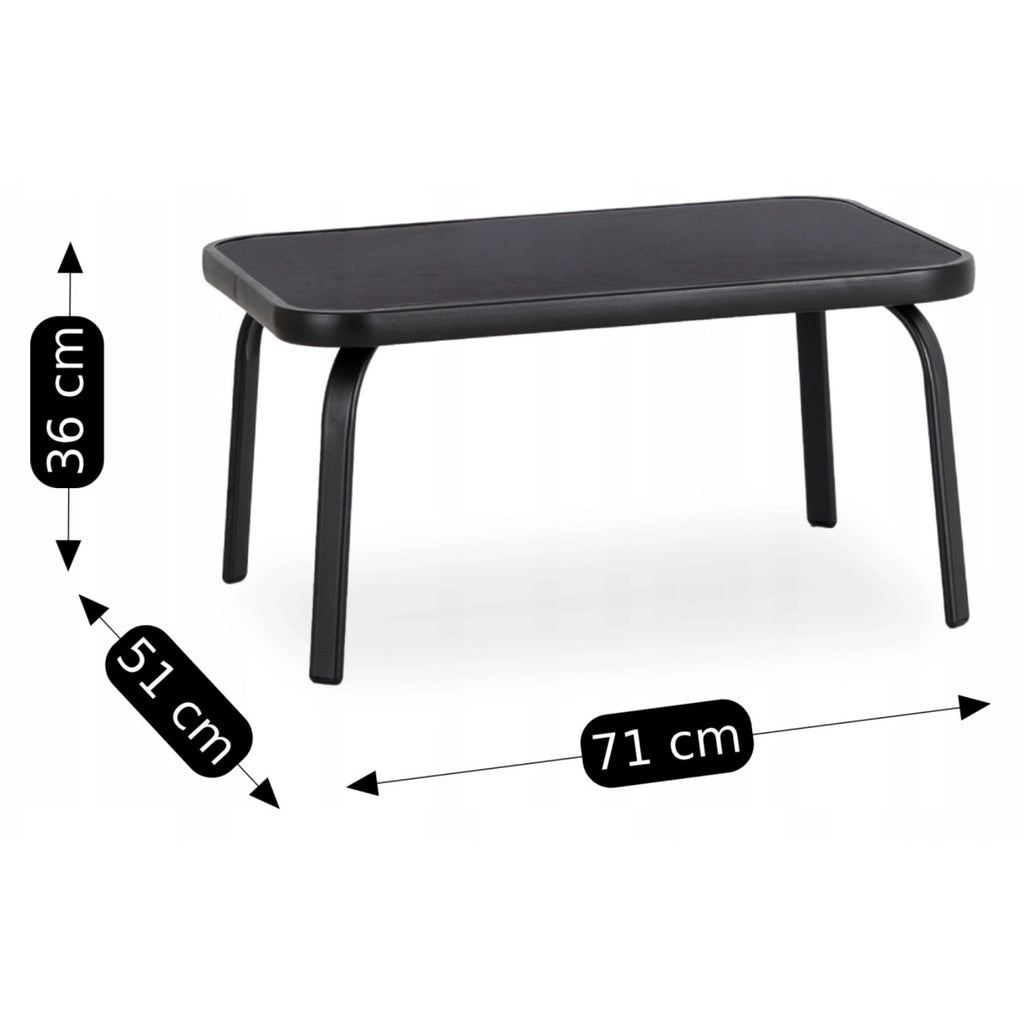 Gartenmöbel-Set EL-MINNES, Farbe Schwarz , Bank, Stühle, Tisch , Terrassen-Set