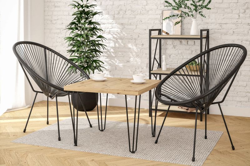 Essgruppe A60, Esszimmer Set , Esstisch mit 2 Stühlen- Farbe wählbar