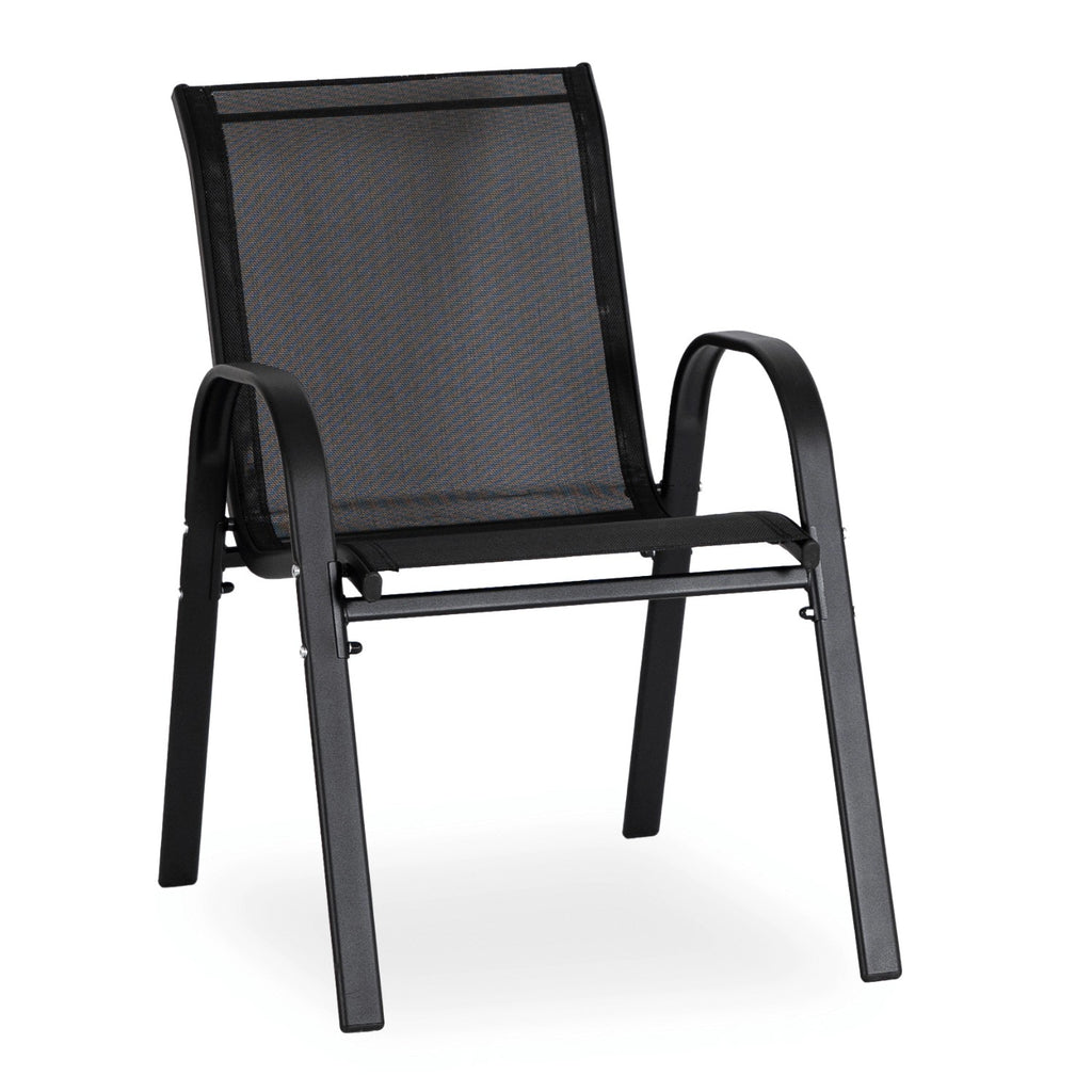 Gartenmöbel-Set EL-MINNES, Farbe Schwarz , Bank, Stühle, Tisch , Terrassen-Set