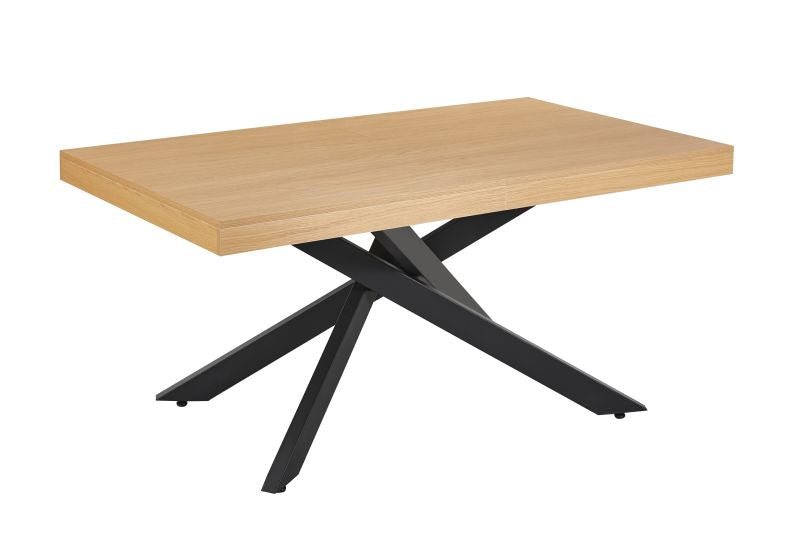 Esstisch ST32, Ausziehbar, 160(240)x90x76 cm , Farbe Eiche Natur/Schwarz