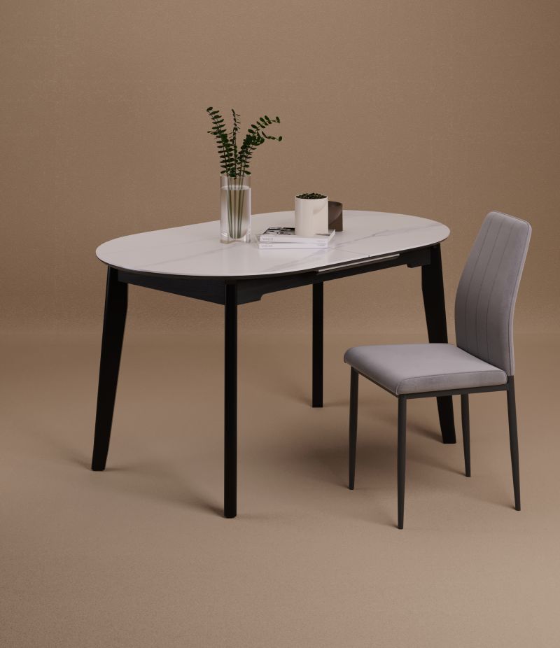 Essgruppe A81, Esszimmer Set , Esstisch (Ausziehbar) mit 6 Stühlen-Farbe wählbar