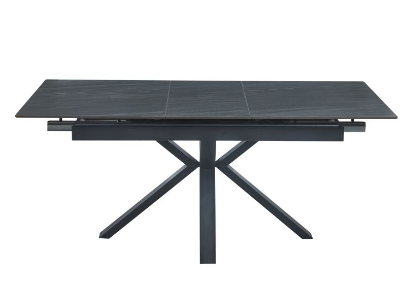 Esstisch ST-28 , Ausziehbar, 140 (180) x85x76 cm , Farbe Grau Matt/Schwarz
