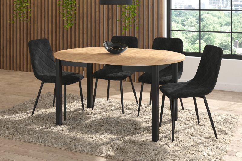 Essgruppe A71-EA, Esszimmer Set , Esstisch (Ausziehbar) mit 4 Stühlen- Farbe wählbar
