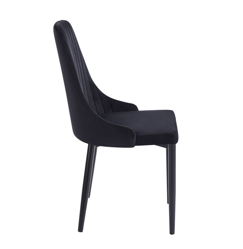 Eleganter, samtbezogener Sessel K44– mit schwarzen Beinen, verschiedene Farben