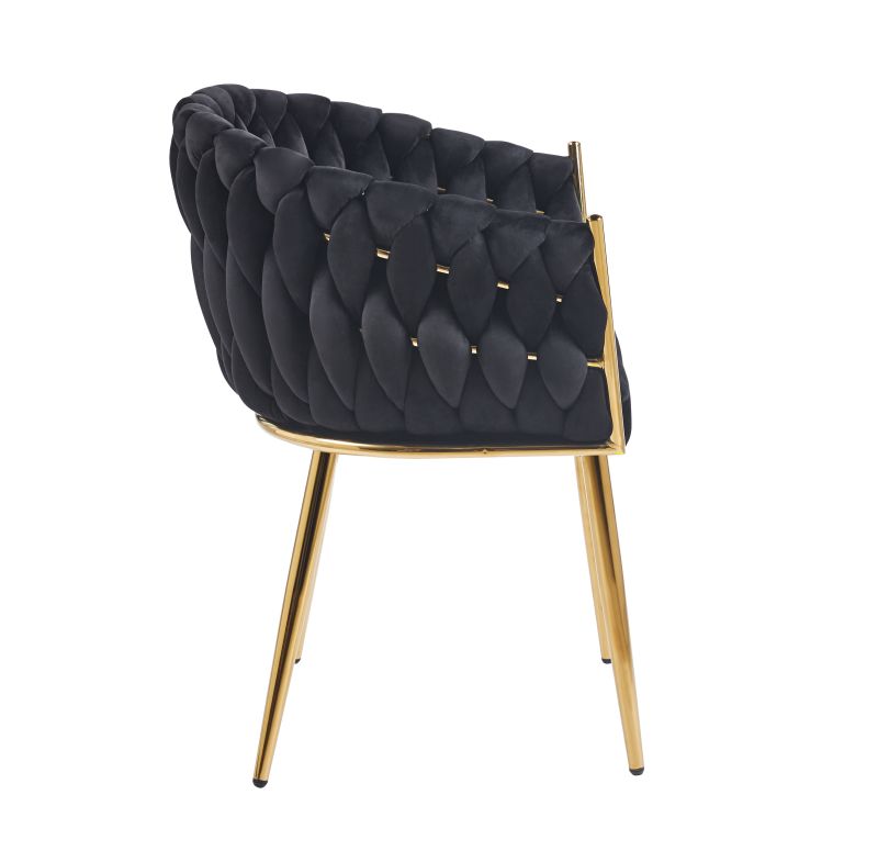 Eleganter Samtstuhl K7-FX-G in verschiedene Farben mit goldenen Beinen