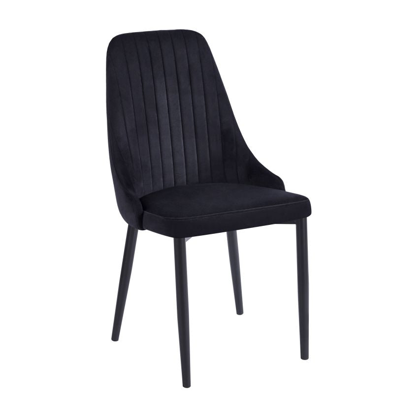 Eleganter, samtbezogener Sessel K44– mit schwarzen Beinen, verschiedene Farben