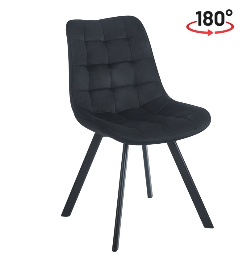 180° drehbarer Stuhl KO265, Velours, mit Rückstellfunktion, Farbe wählbar