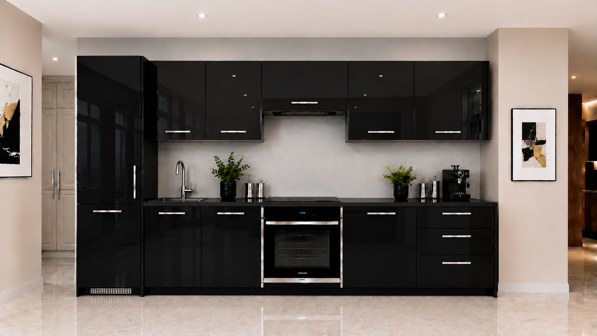 Küchenzeile PL9, Breite 300cm, mit Arbeitsplatte, G, Soft Close System, Farbe wählbar