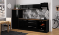 Küchenzeile PL2, Breite 240 cm , mit Arbeitsplatte, Front Hochglanz, Soft Close System, Farbe wählbar