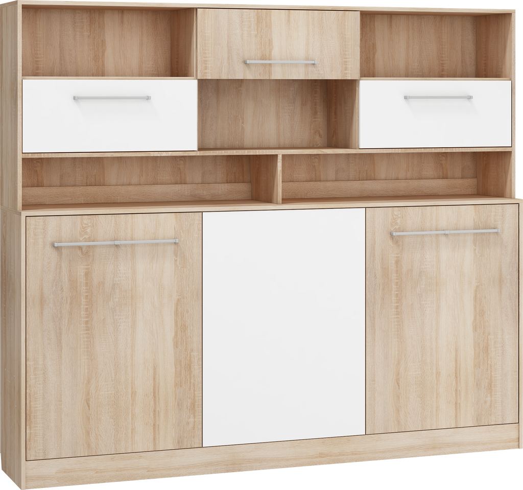 Schrankbett, ROG-N mit Aufsatzschrank, Schlaffläche 90x200cm, Farbe wählbar