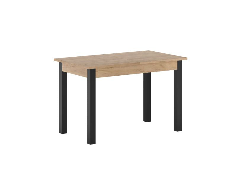 Esstisch ST22 , Ausziehbar, 120 (160) x67x76 cm , Farbe Goldene Eiche / Schwarz