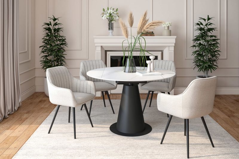 Essgruppe A82, Esszimmer Set , Esstisch (Ausziehbar) mit 4 Stühlen - Farbe wählbar