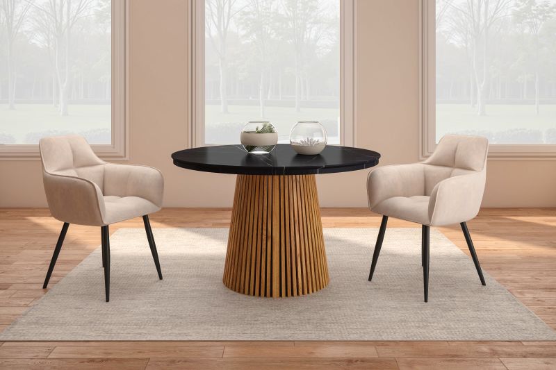 Essgruppe A99-2, Esszimmer Set , Esstisch (Ausziehbar) mit 2 Stühlen