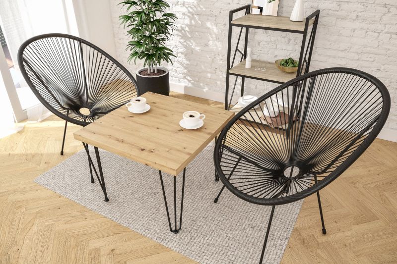 Essgruppe A60, Esszimmer Set , Esstisch mit 2 Stühlen- Farbe wählbar