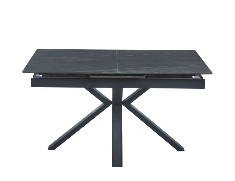 Esstisch ST-28 , Ausziehbar, 140 (180) x85x76 cm , Farbe Grau Matt/Schwarz