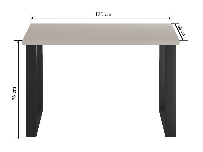 Esstisch ST-B+U60 , 120x68x76 cm , Farbe Kaschmir/Schwarz