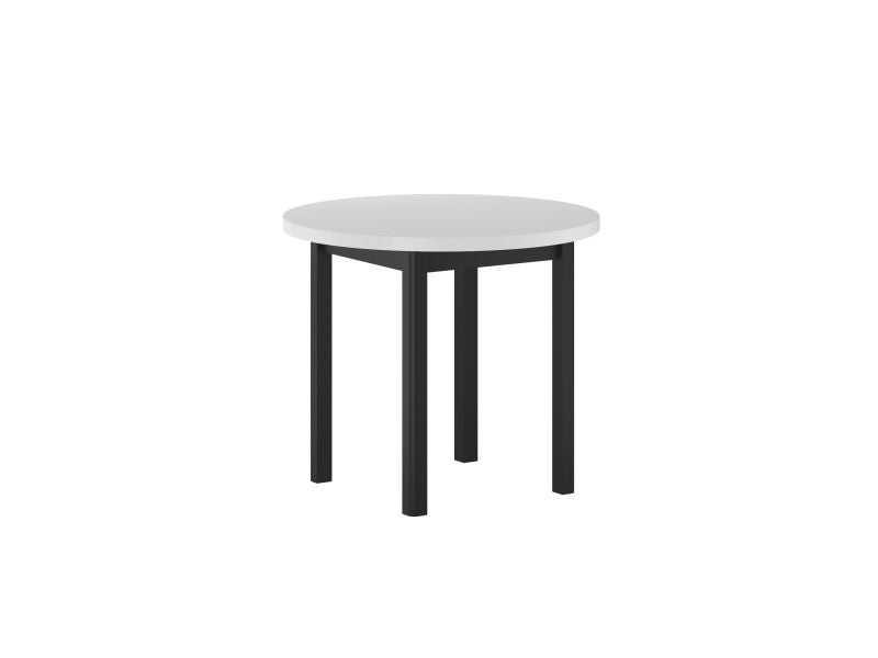 Esstisch ST24-90 , 90x90x77 cm , Farbe Weiß/Schwarz