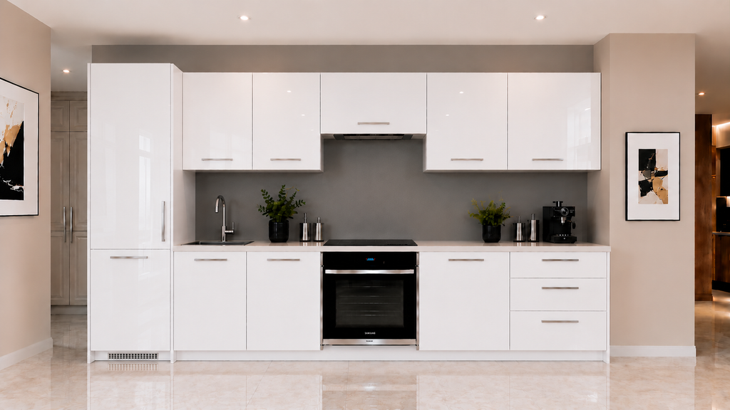 Küchenzeile PL9, Breite 300cm, mit Arbeitsplatte, G, Soft Close System, Farbe wählbar