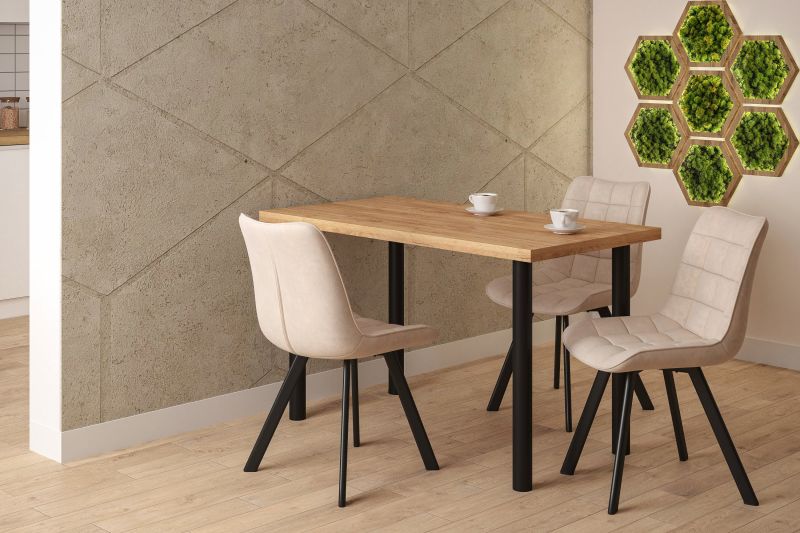 Essgruppe A49, Esszimmer Set , Esstisch mit 3 Stühlen-Farbe wählbar