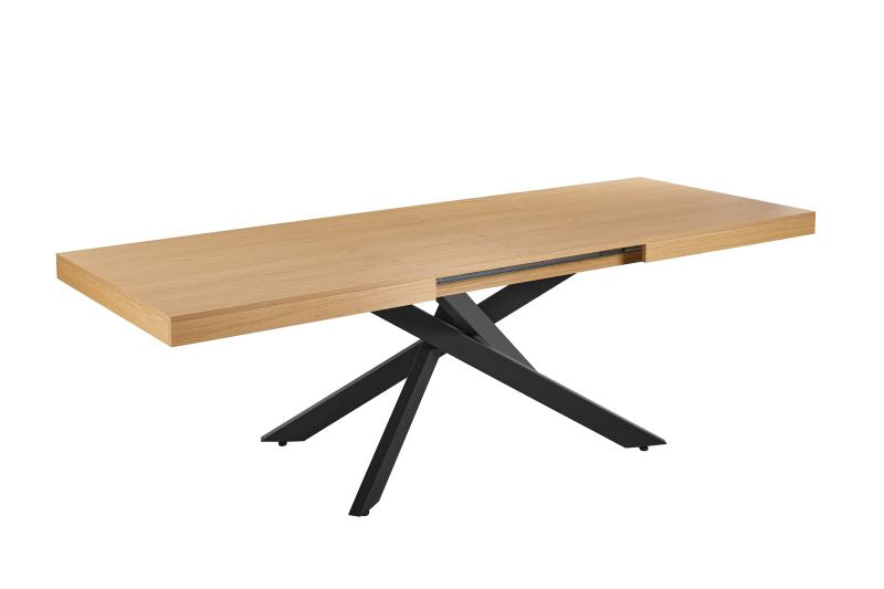 Esstisch ST32, Ausziehbar, 160(240)x90x76 cm , Farbe Eiche Natur/Schwarz