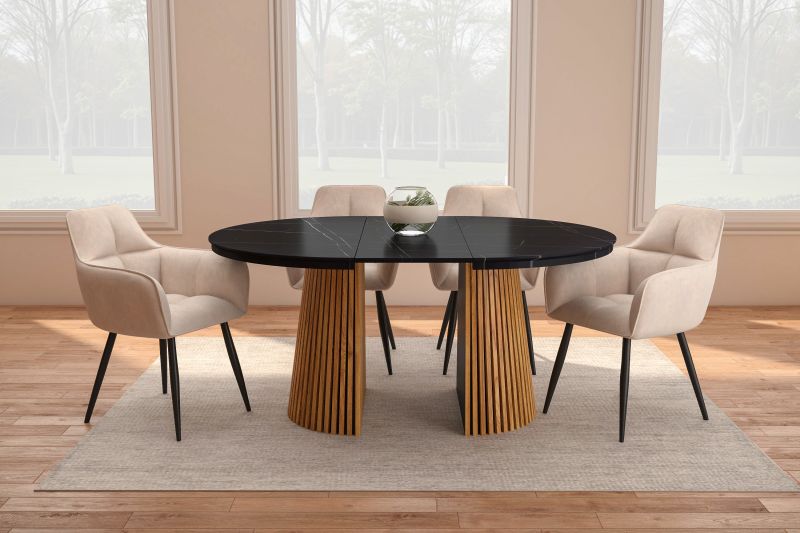 Essgruppe A99-4, Esszimmer Set , Esstisch (Ausziehbar) mit 4 Stühlen