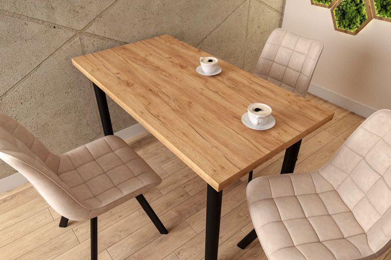 Essgruppe A49, Esszimmer Set , Esstisch mit 3 Stühlen-Farbe wählbar